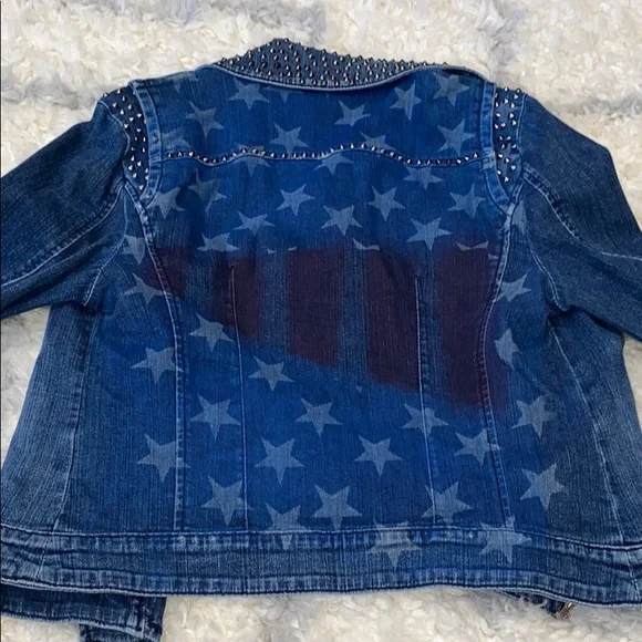 Guess Studded Dark Blue Denim Jacket - Picture 6 of 7